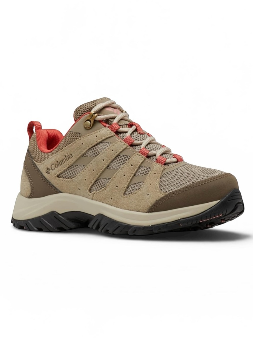 Columbia Redmond III Waterproof Hiking Shoes in the Pebble & Coral Size 9.5